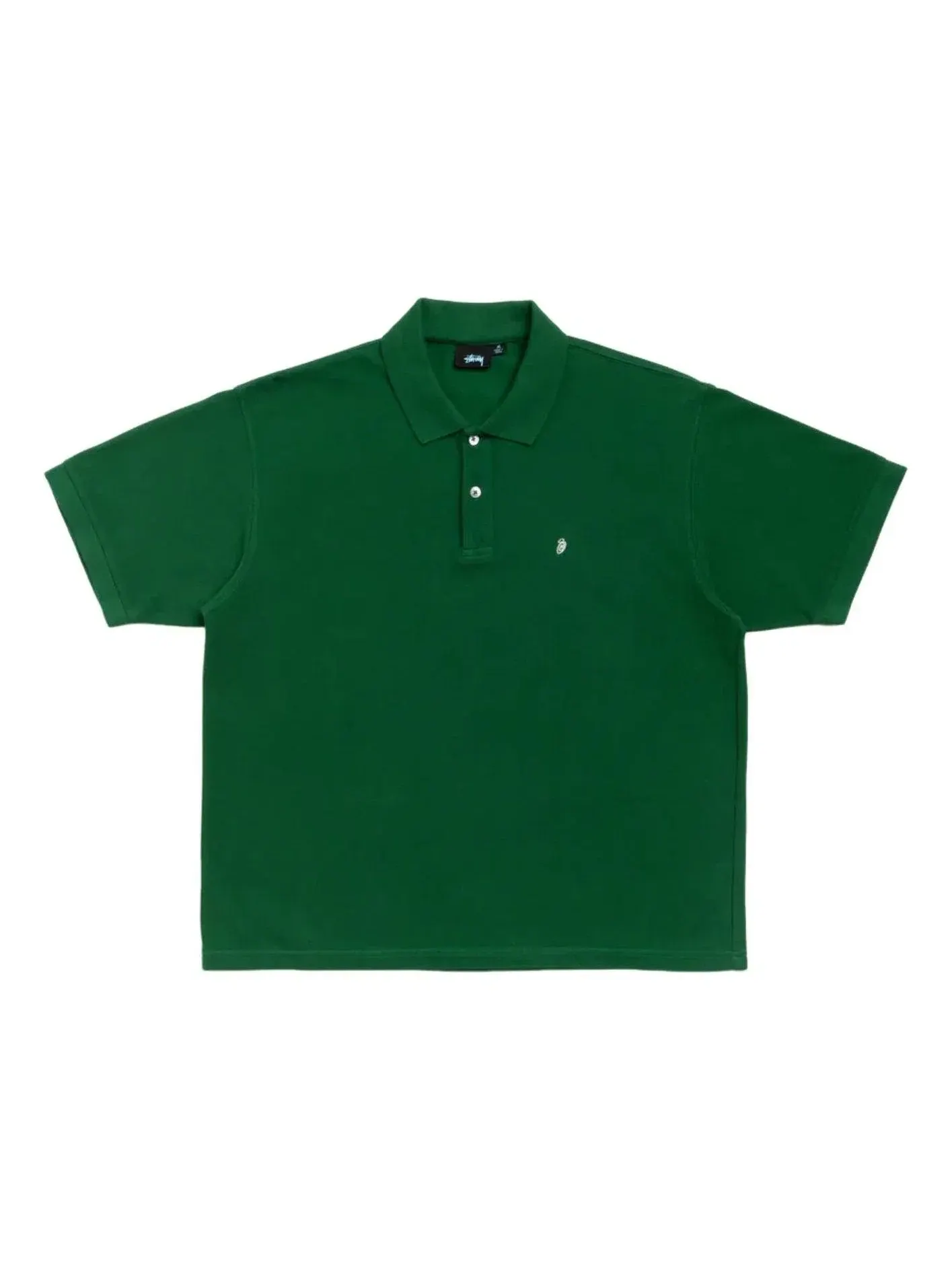Мужское поло Stussy Classic Pique Polo Pine — изображение 1 из 2, зеленый