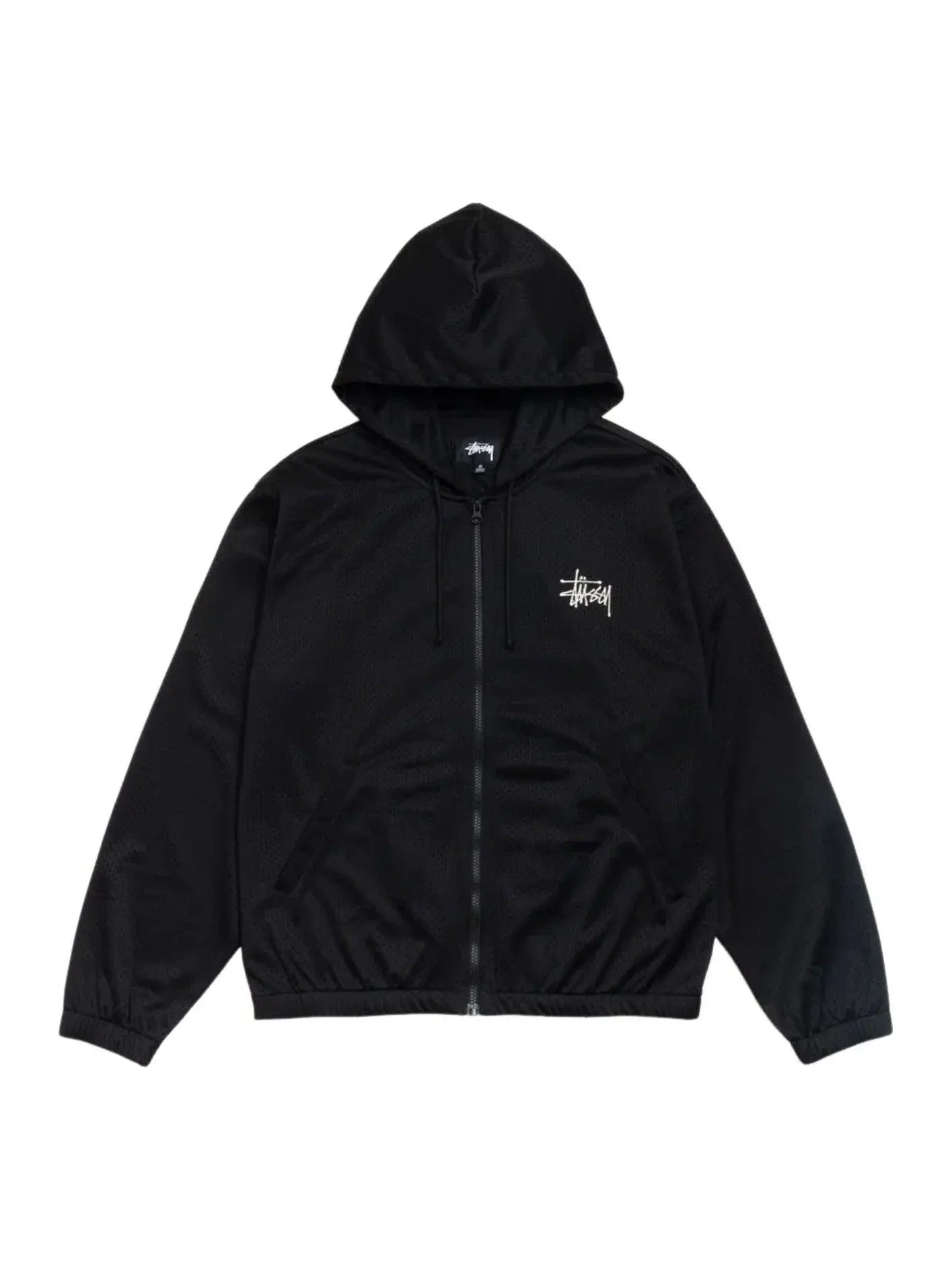 Мужское худи с принтом Athletic Mesh Zip Hoodie Stussy — изображение 1 из 2, черный