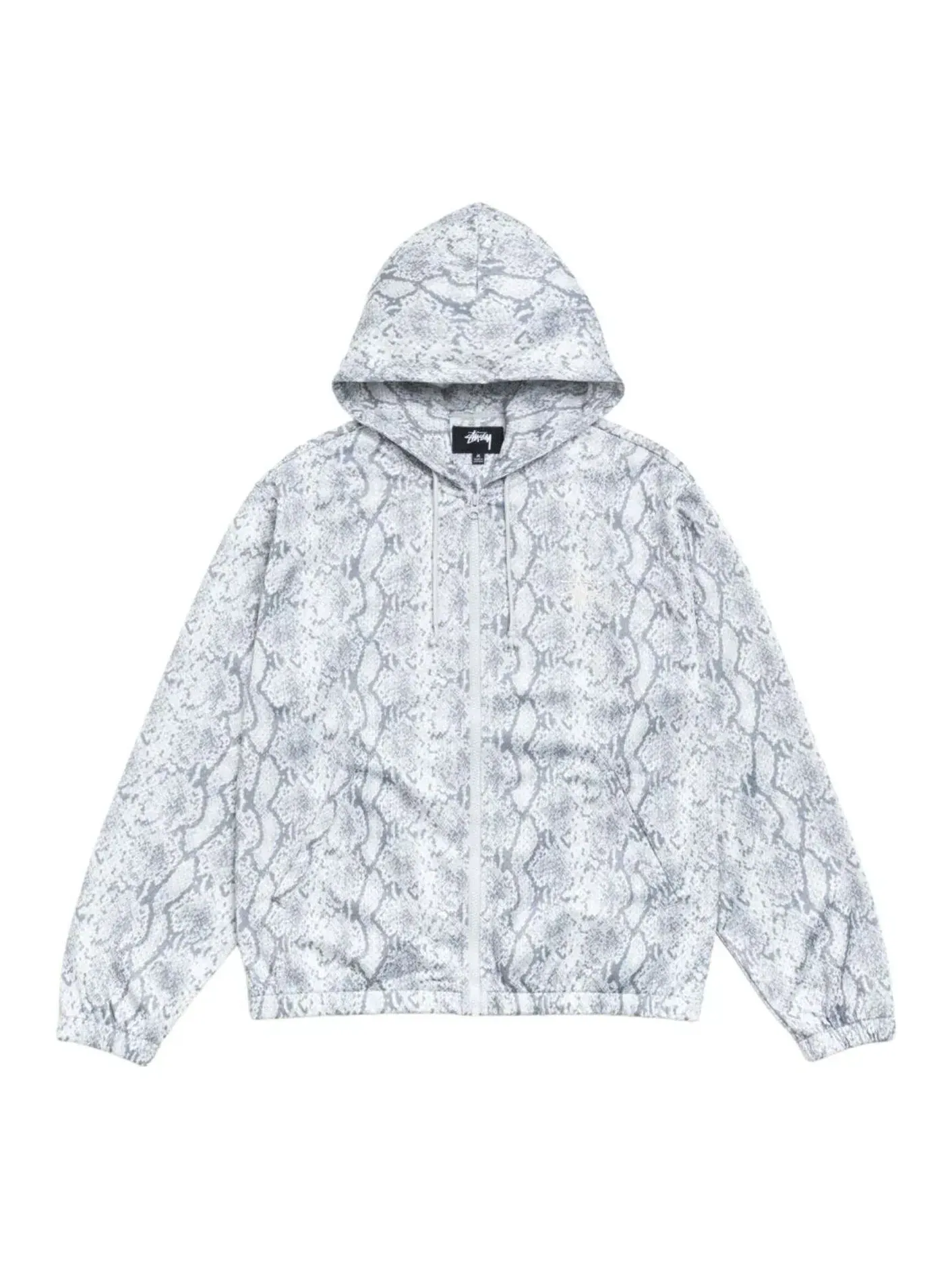 Мужское худи с принтом Stussy Athletic Mesh Zip Hoodie 'Snake' — изображение 1 из 2, белый