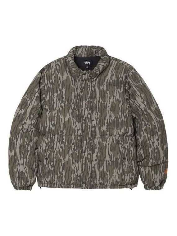 Куртка mossy oak down puffer jacket 'green' Stussy — изображение 1 из 3, зеленый