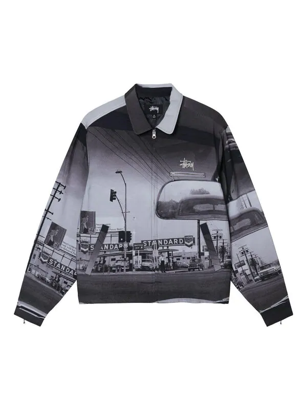 Куртка hopper jacket 'black' Stussy — изображение 1 из 4, черный/серый