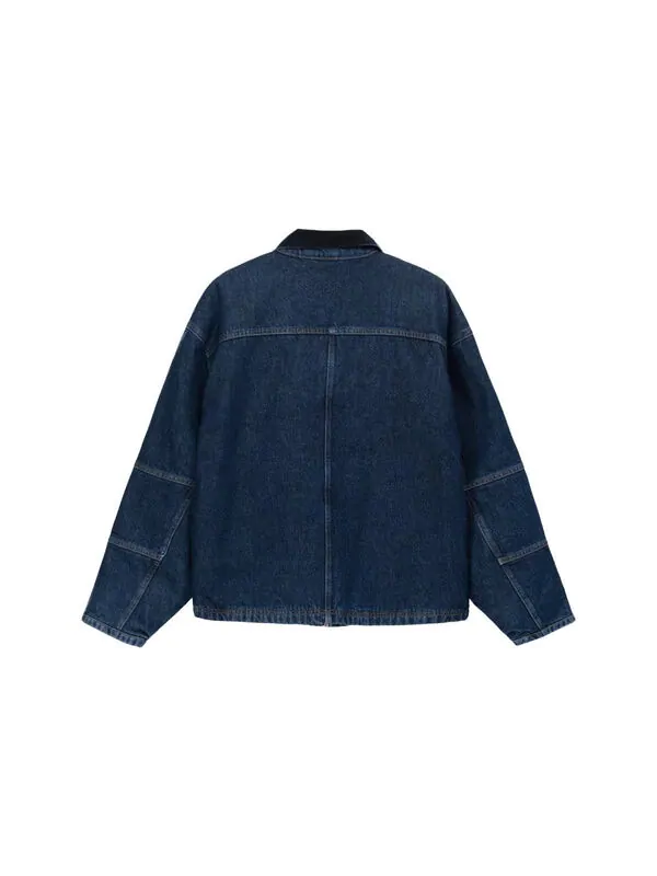 Куртка washed canvas shop jacket 'blue' Stussy — изображение 2 из 4, синий