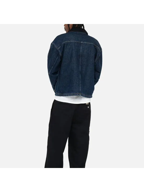 Куртка washed canvas shop jacket 'blue' Stussy — изображение 4 из 4, синий