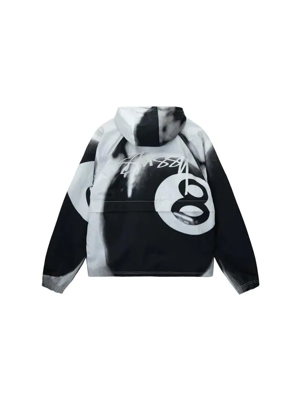 Куртка 8 ball beach shell jacket 'grayscale' Stussy — изображение 2 из 2, белый/черный