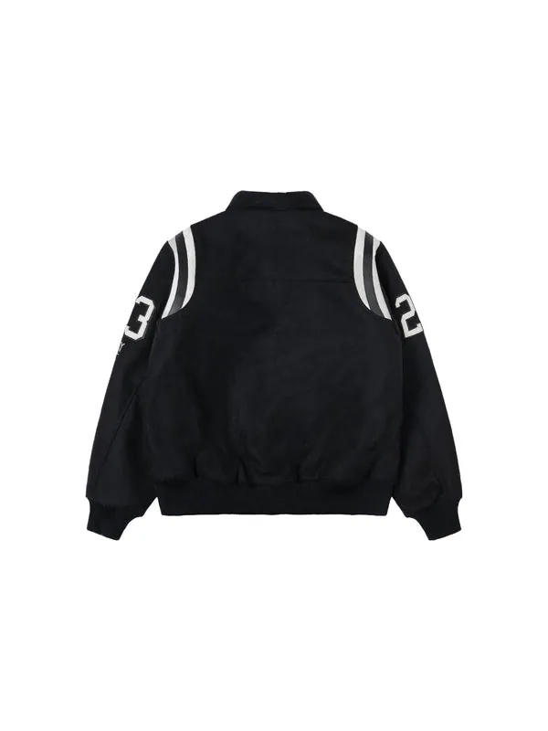 Куртка 80 wool varsity jacket 'black' Stussy — изображение 2 из 4, черный/белый