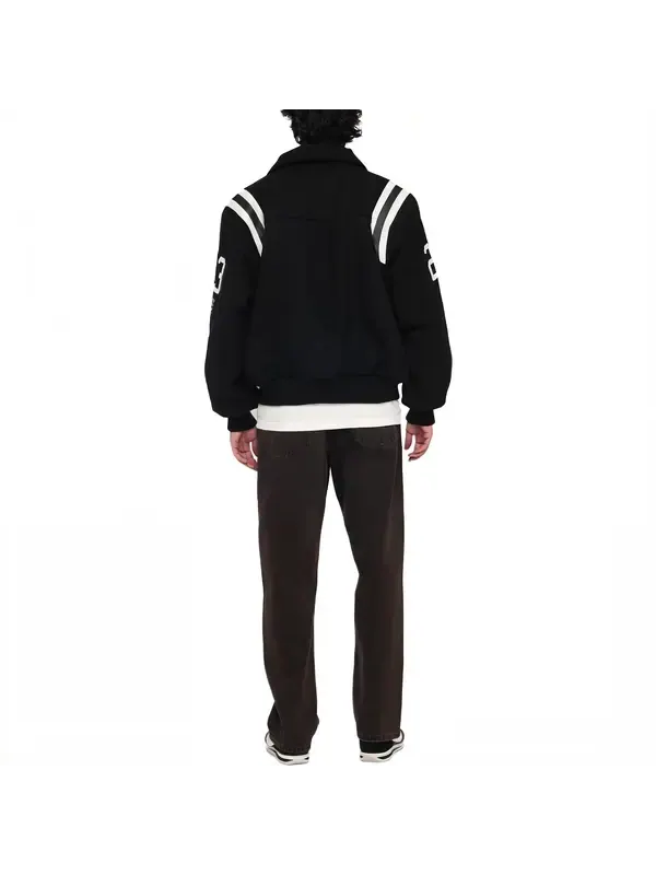 Куртка 80 wool varsity jacket 'black' Stussy — изображение 4 из 4, черный/белый