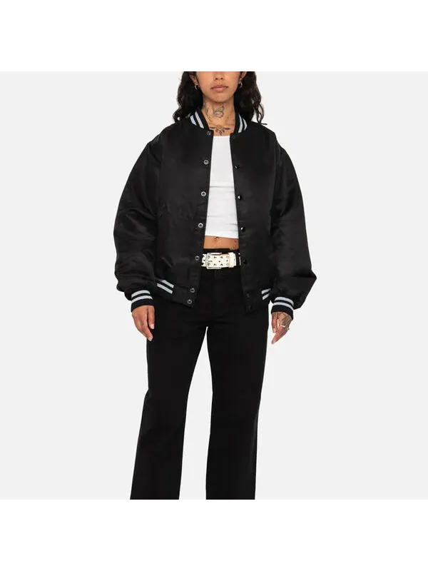 Куртка sequins satin jacket 'black' Stussy — изображение 3 из 4, черный