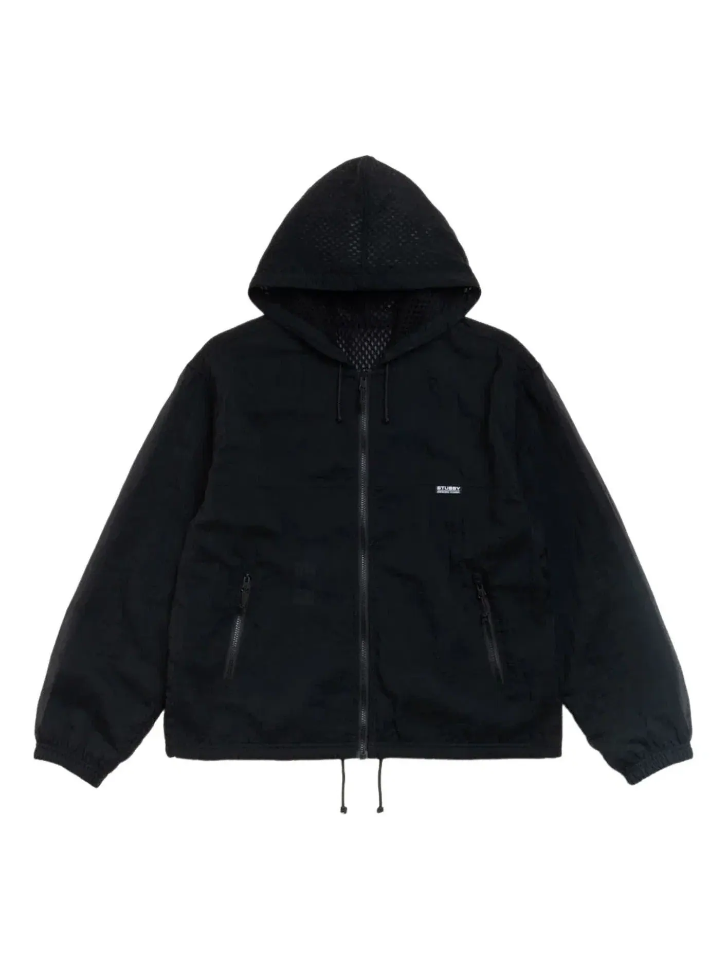 Мужская куртка с сетчатым слоем Stussy Layered Mesh Hooded Jacket — изображение 1 из 4, черный