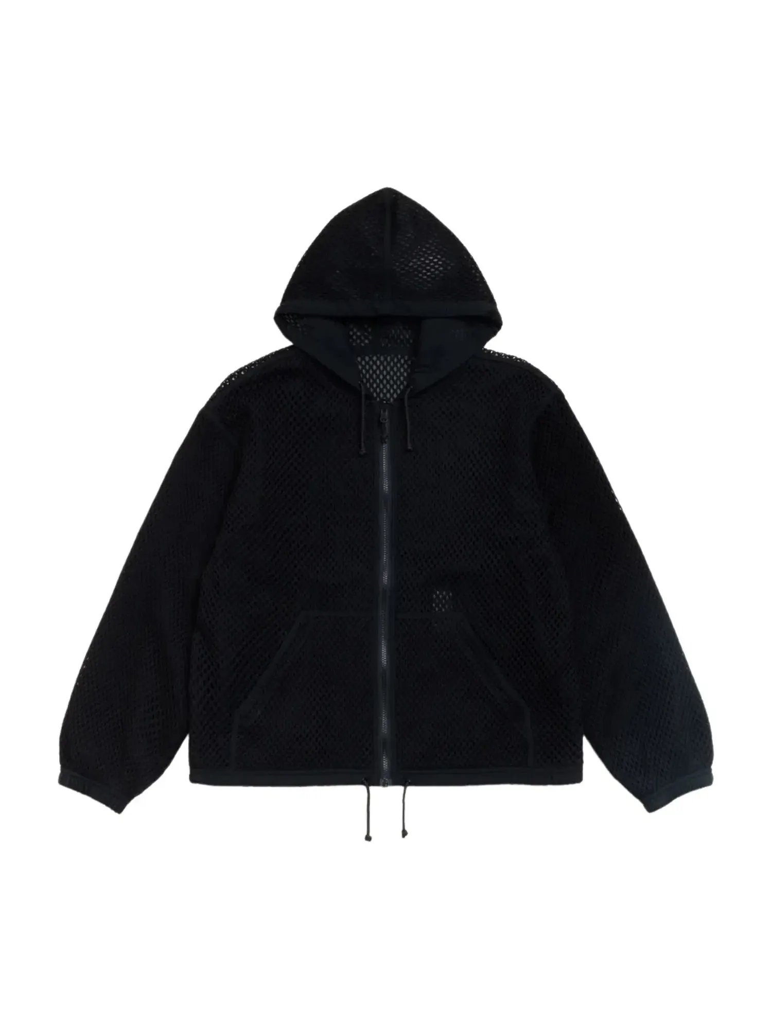 Мужская куртка с сетчатым слоем Stussy Layered Mesh Hooded Jacket — изображение 3 из 4, черный