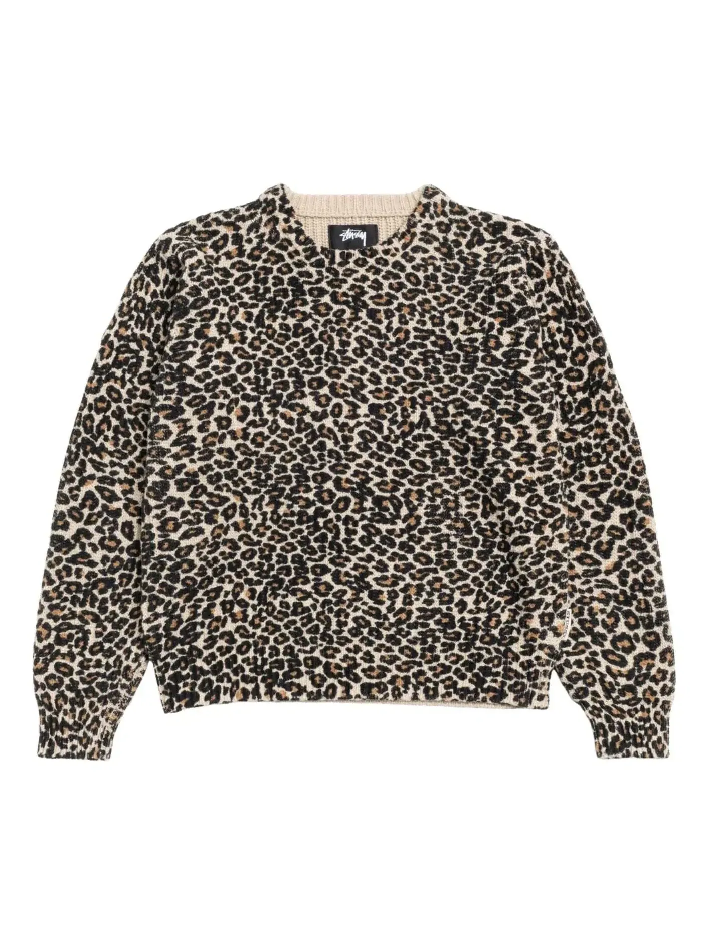 Свитер Stussy с леопардовым принтом 'Leopard' 117287-LEOP — изображение 1 из 2, коричневый