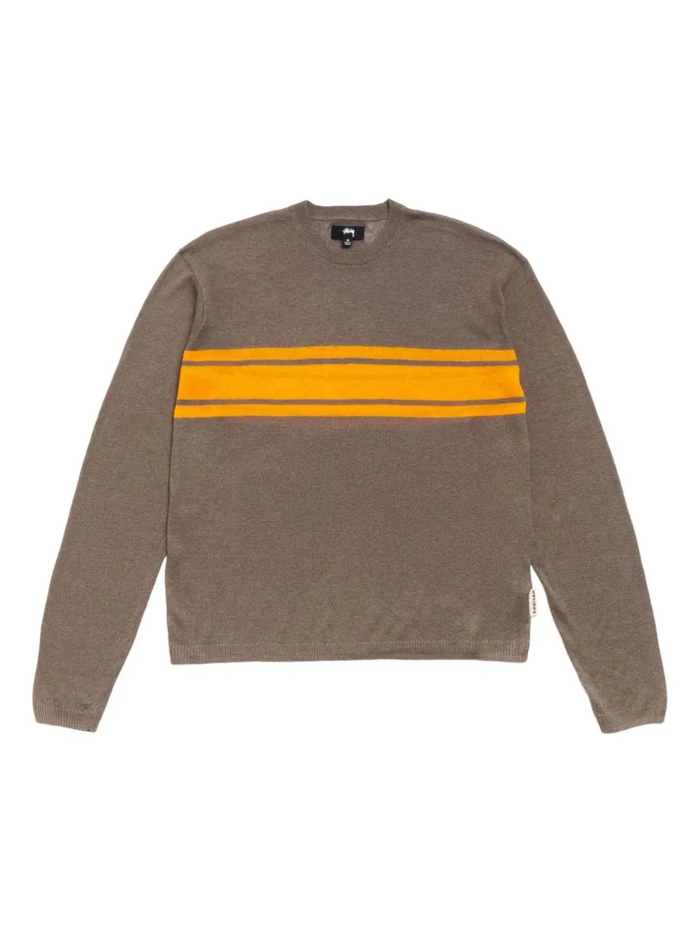 Мужской свитер с полосками Lightweight Striped Stussy — изображение 1 из 2, коричневый