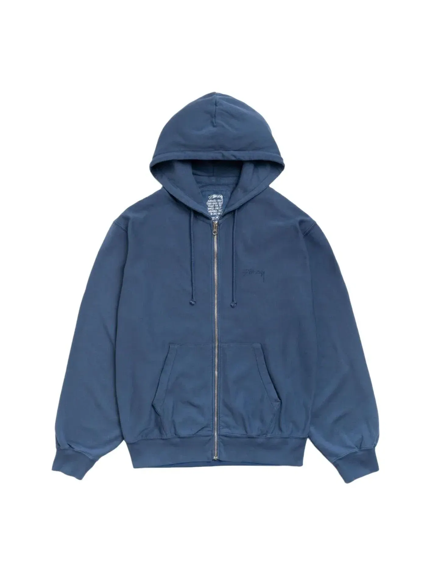 Мужское худи с молнией Lightweight Terry Zip Hoodie Stussy — изображение 1 из 2, синий