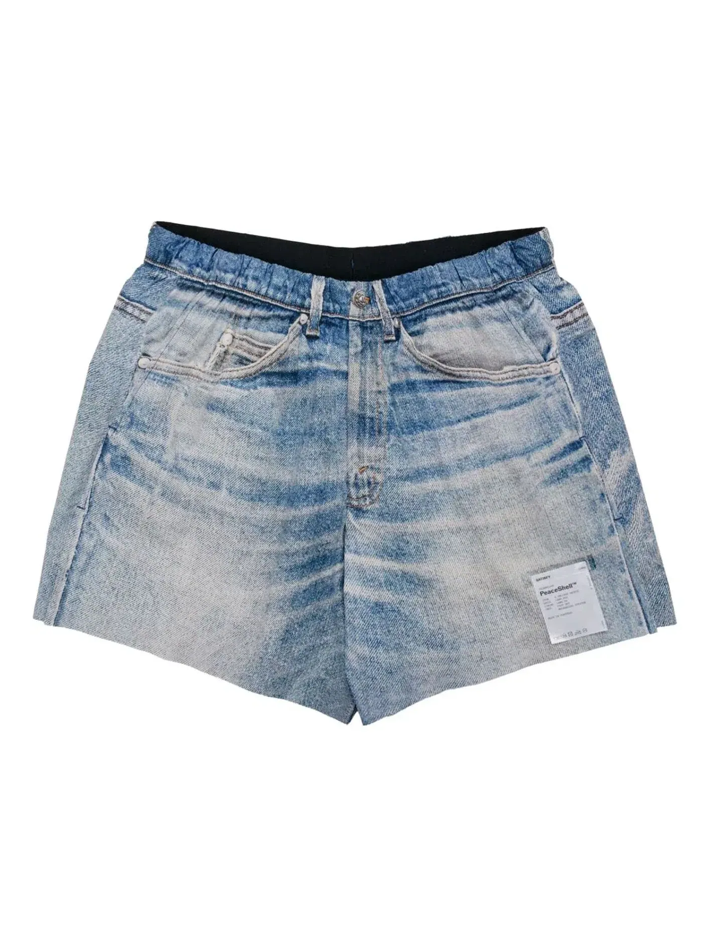 Мужские шорты с принтом Satisfy PeaceShell 5 Unlined Shorts Digital Denim — изображение 1 из 4, синий