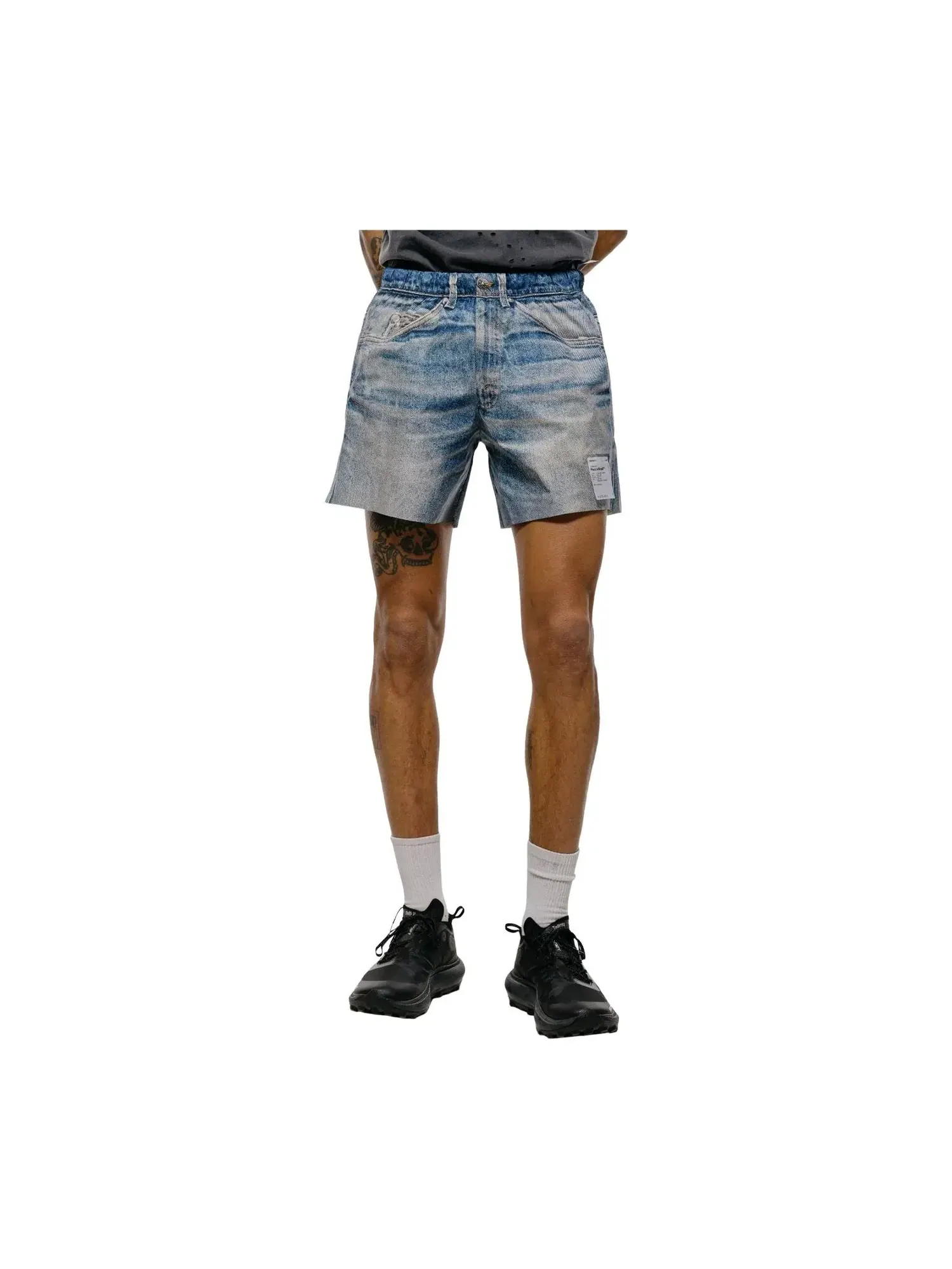 Мужские шорты с принтом Satisfy PeaceShell 5 Unlined Shorts Digital Denim — изображение 3 из 4, синий