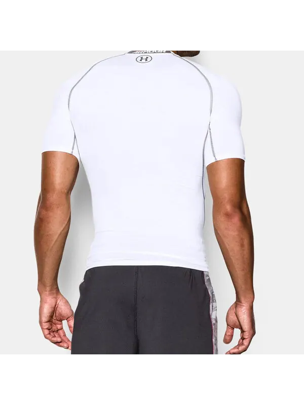 Футболка men's training sports tight short sleeve tops white Under Armour — изображение 4 из 4, белый