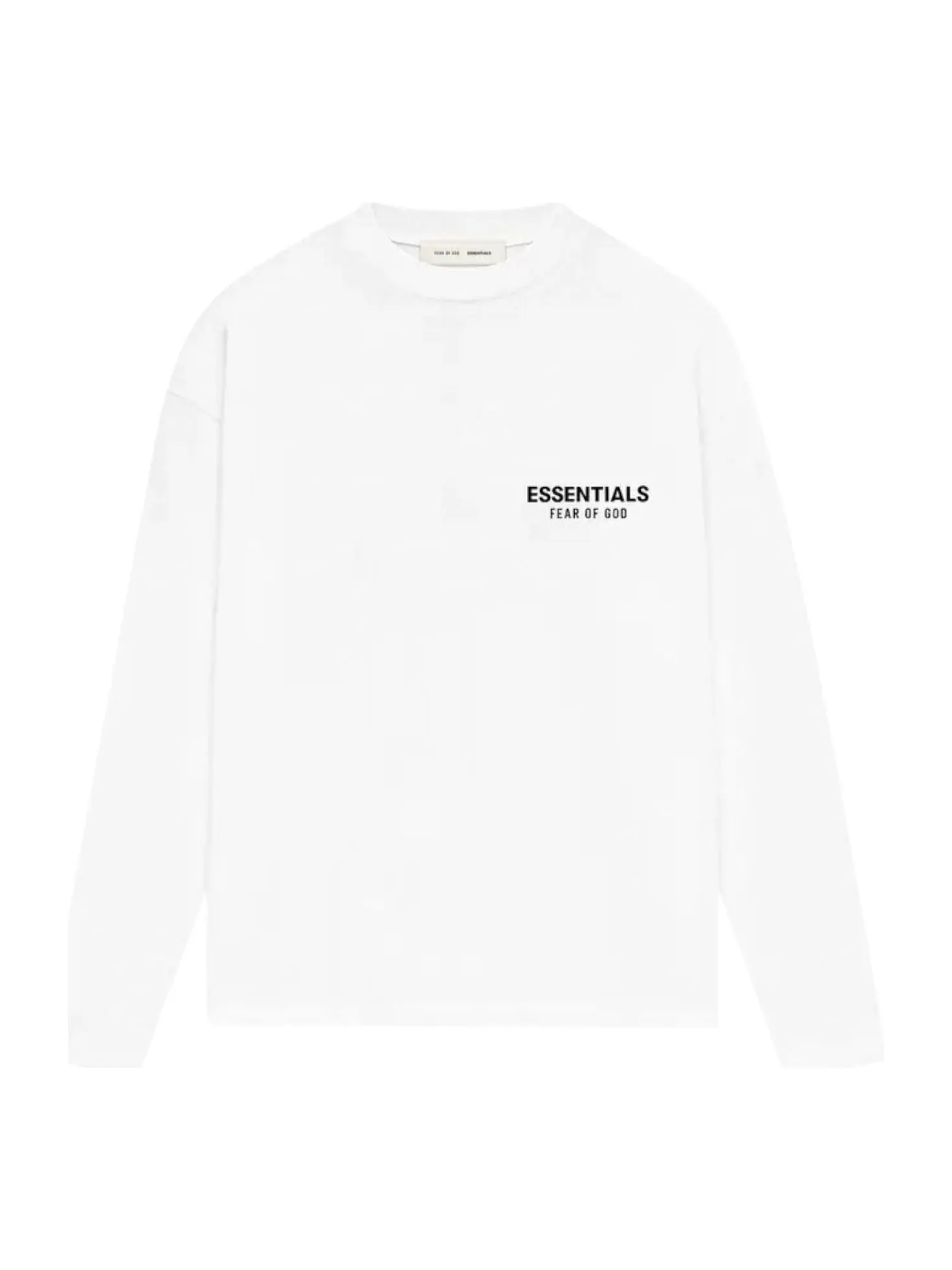 Классическая футболка с длинными рукавами Fear of God Essentials — изображение 1 из 2, яркий белый