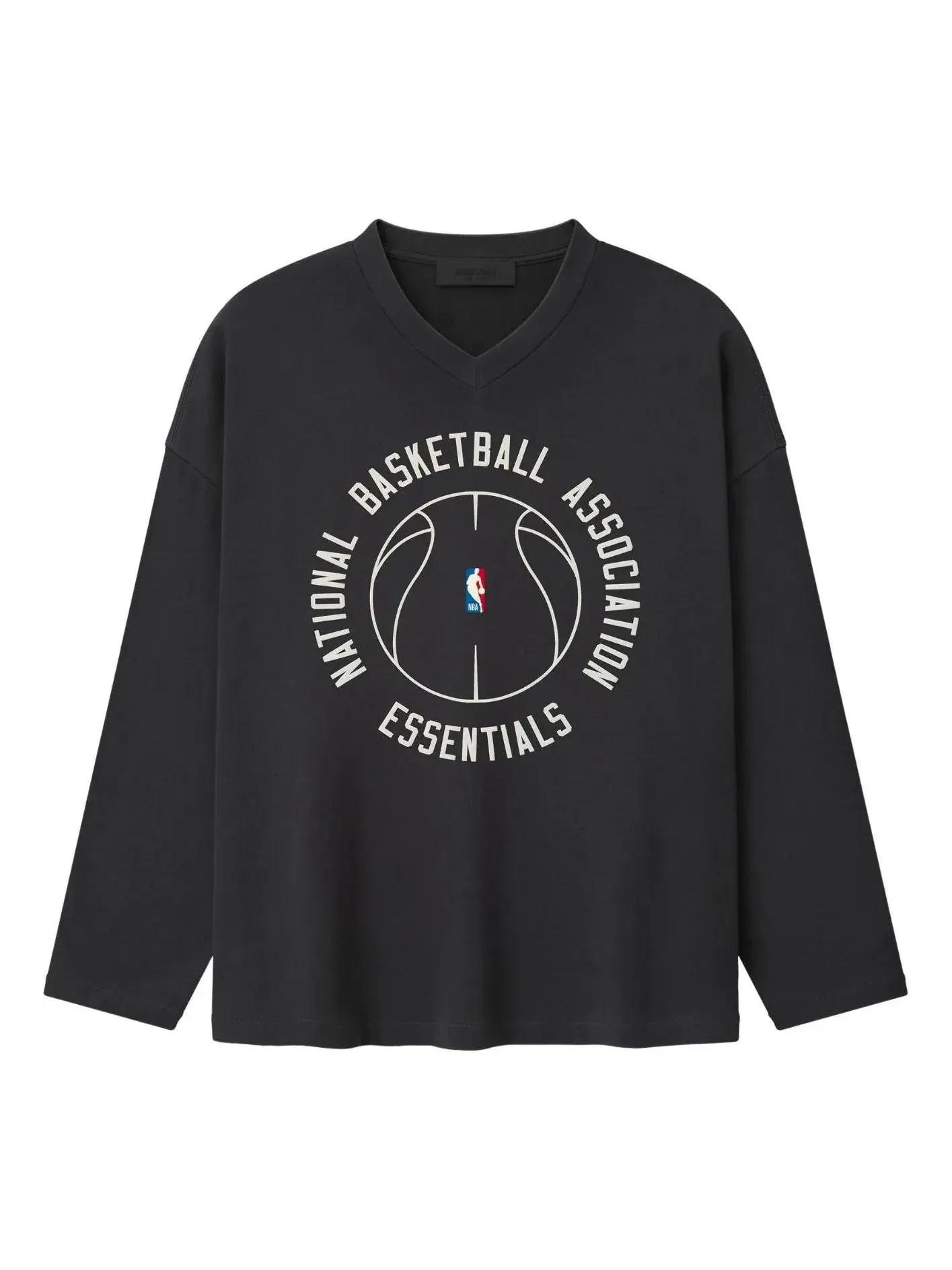 Футболка с длинным рукавом и V-образным вырезом Fear of God Essentials x NBA X Barkley Hendricks — изображение 1 из 2, черный