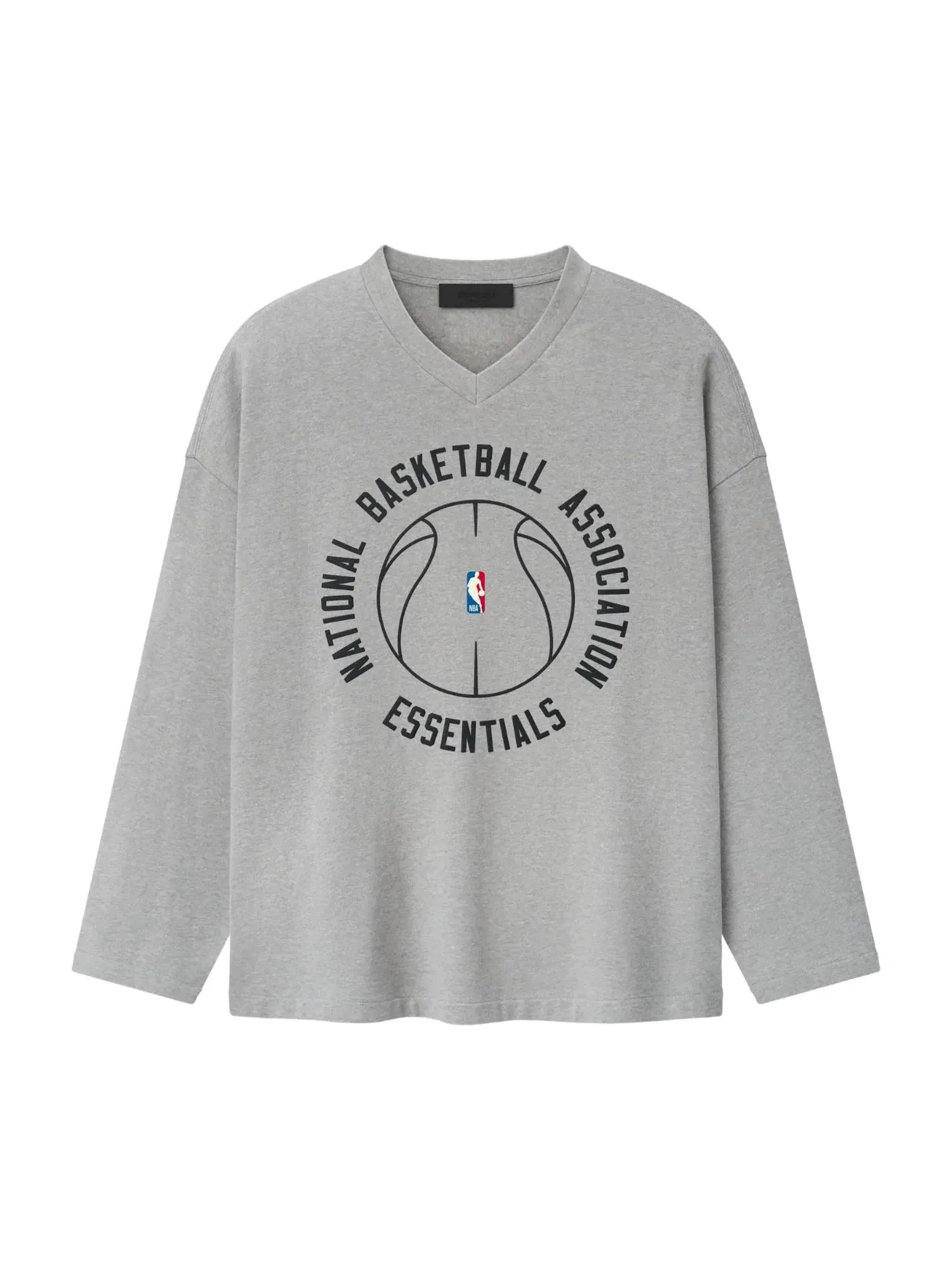 Футболка с длинным рукавом и V-образным вырезом Fear of God Essentials x NBA X Barkley Hendricks — изображение 2 из 2, серый
