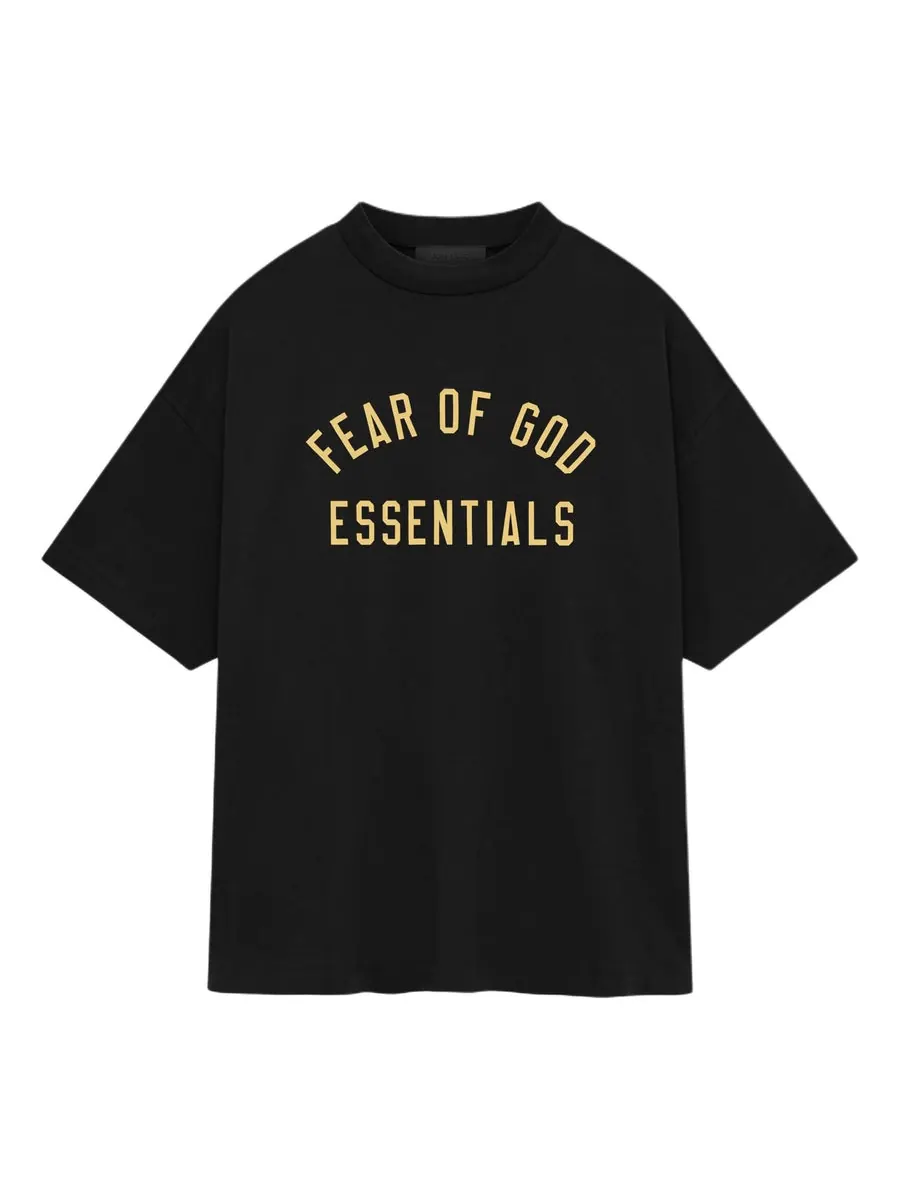 Футболка Fear of God Essentials Jersey Crewneck Tee 'Black' — изображение 1 из 5, черный