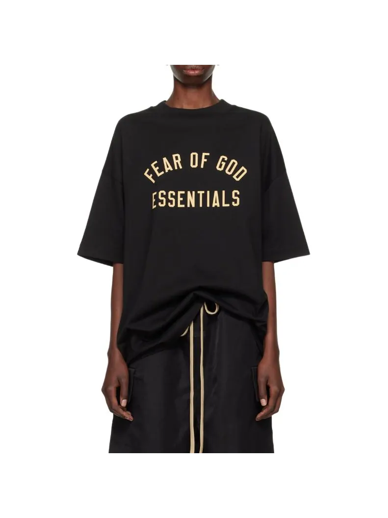 Футболка Fear of God Essentials Jersey Crewneck Tee 'Black' — изображение 3 из 5, черный