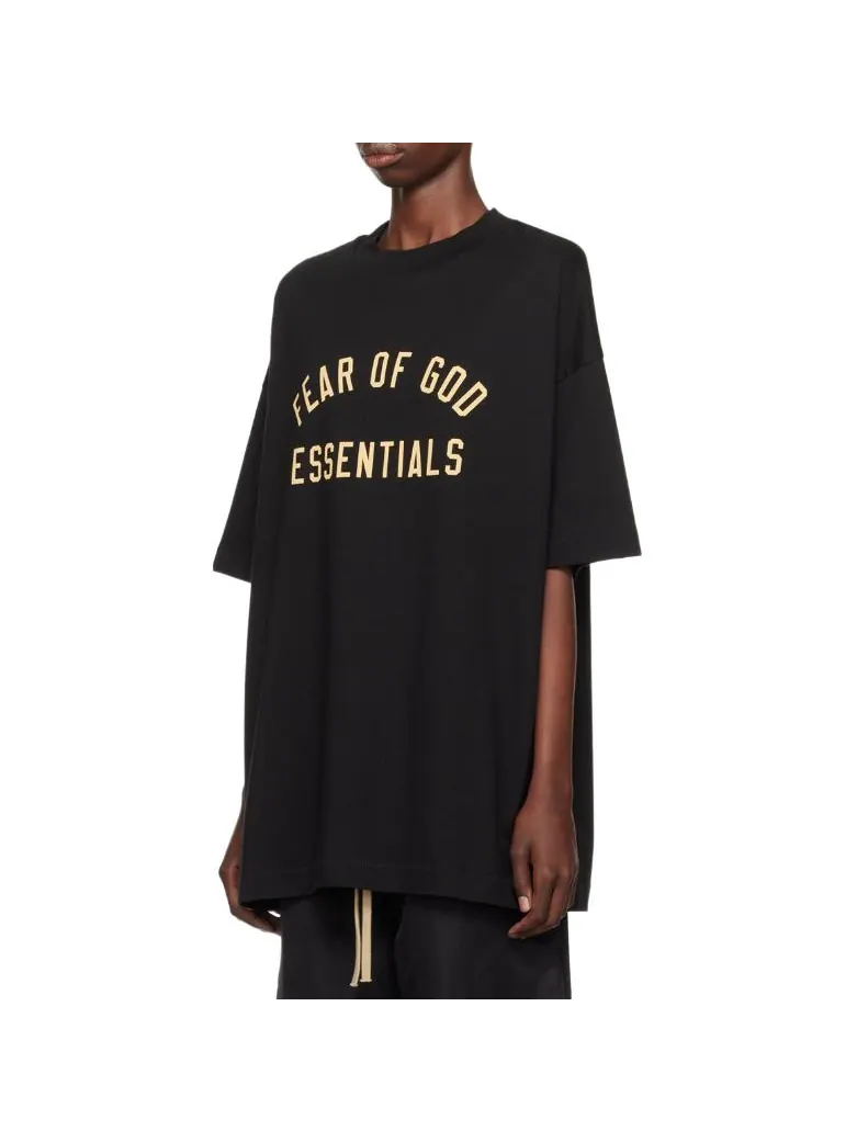 Футболка Fear of God Essentials Jersey Crewneck Tee 'Black' — изображение 4 из 5, черный
