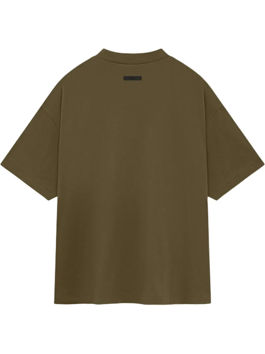 Футболка Fear of God Essentials Jersey Crewneck Tee 'Olive' — изображение 2 из 5, оливковый зеленый