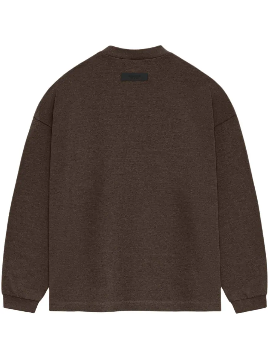 Футболка Fear of God Essentials SS24 Heavy Long Sleeve T-shirt 'Heather Wood' — изображение 2 из 2, коричневый
