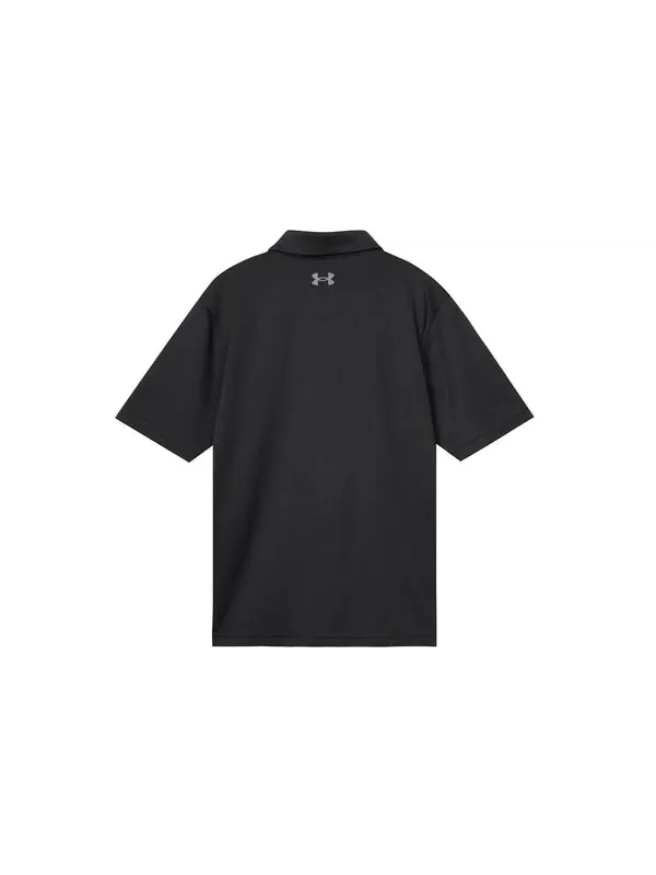 Рубашка поло tech polo shirt 'black' Under Armour — изображение 2 из 3, черный
