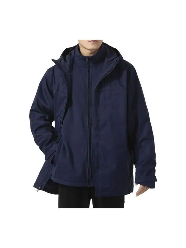 Куртка solid color leisure warm three-in-one jacket 'blue' Under Armour — изображение 1 из 4, синий