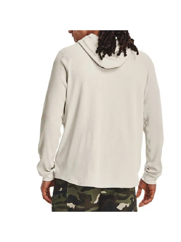 Толстовка waffle athletic hoodie 'cream white' Under Armour — изображение 4 из 4, кремовый белый