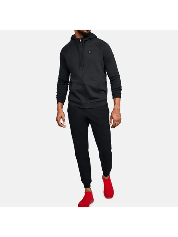 Куртка men's rival square frame logo hooded jacket black Under Armour — изображение 3 из 4, черный