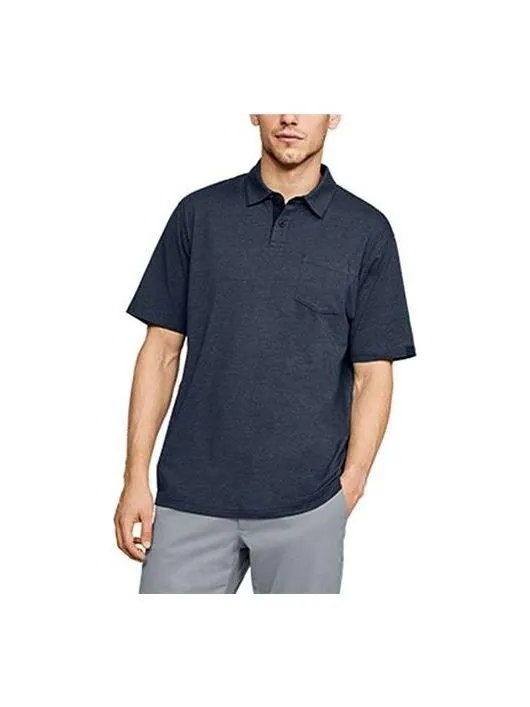 Рубашка поло charged cotton scramble polo shirt 'navy' Under Armour — изображение 1 из 2, темно-синий