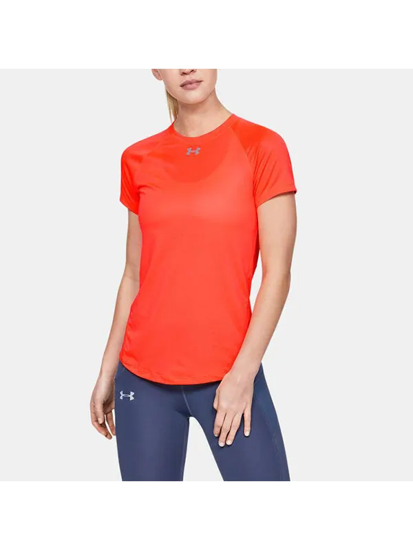 Футболка qualifier hexdelta round-neck red Under Armour — изображение 3 из 4, красный