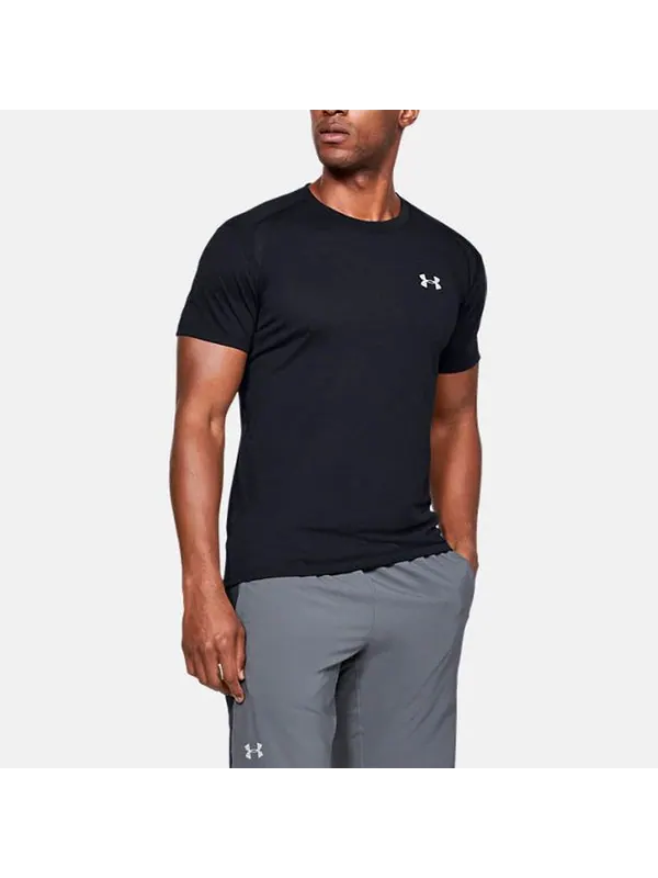 Футболка men's streaker series running sports short sleeve black Under Armour — изображение 4 из 4, черный