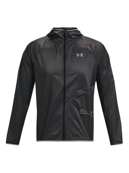 Куртка qualifier storm packable jacket 'black grey' Under Armour — изображение 1 из 2, черный/серый
