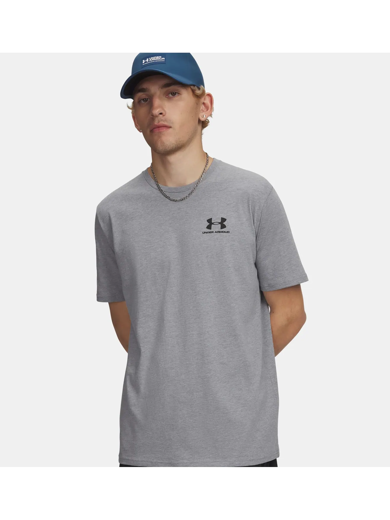 Футболка Under Armour Left Chest Logo — изображение 4 из 5, серый