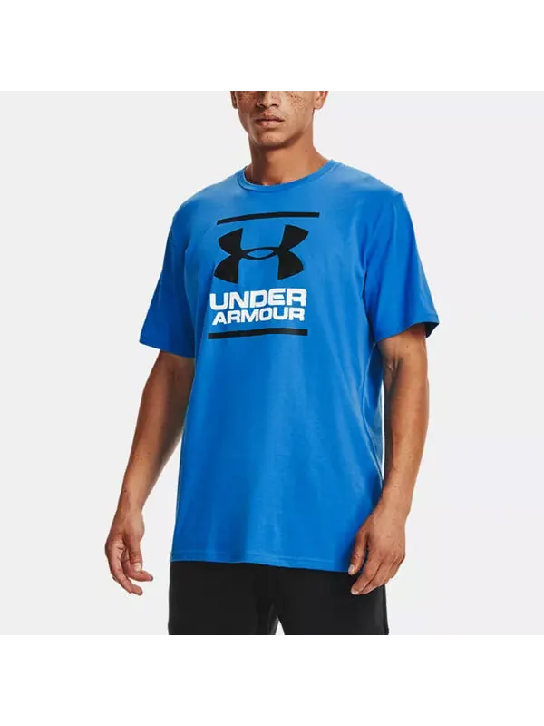 Футболка men's gl foundation casual round neck sports breathable short sleeve blue Under Armour — изображение 2 из 3, синий