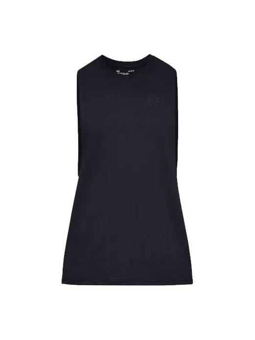 Спортивный топ Under Armour Sportstyle Left Chest Cut-Off Tank Top 'Black' 1329286-001 — изображение 1 из 2, черный