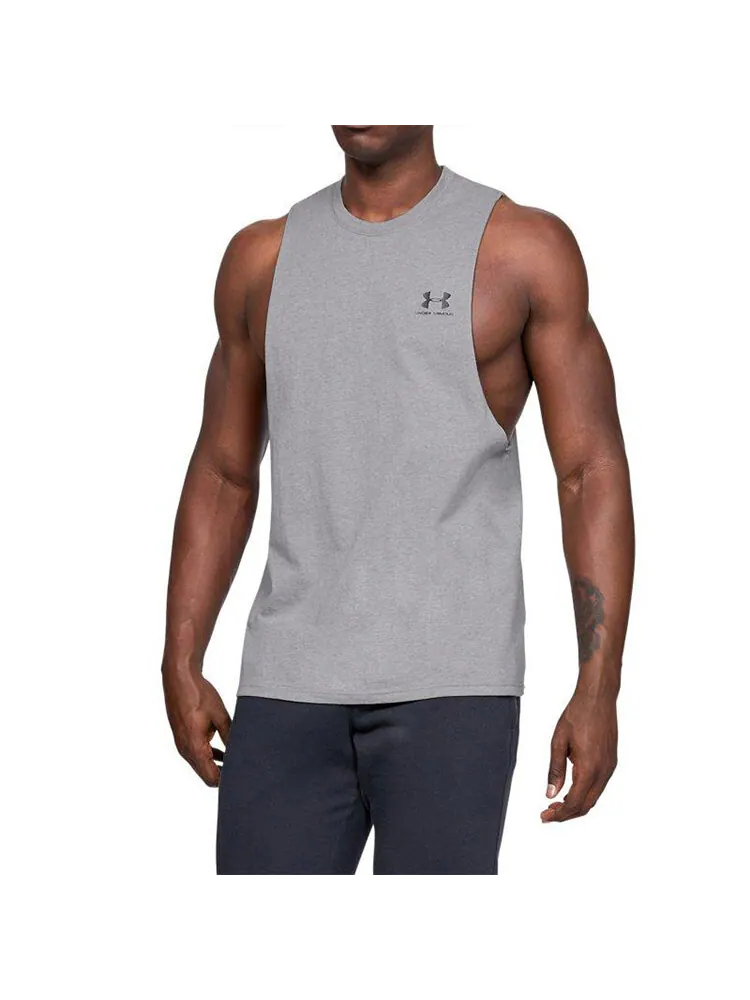 Майка Under Armour Left Chest Cut-Off — изображение 1 из 5, серый