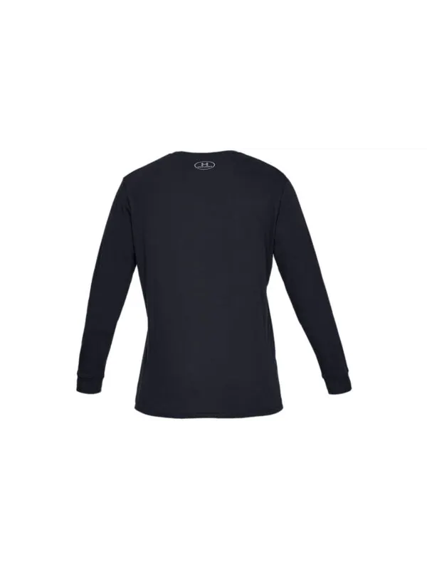 Футболка sportstyle left chest long sleeve t-shirt 'black' Under Armour — изображение 2 из 4, черный