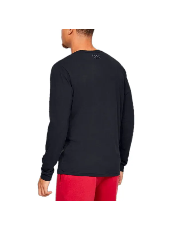 Футболка sportstyle left chest long sleeve t-shirt 'black' Under Armour — изображение 4 из 4, черный