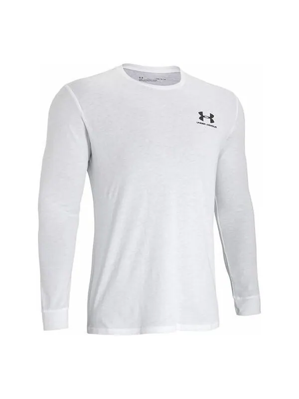 Футболка sportstyle left chest long sleeve t-shirt 'white' Under Armour — изображение 1 из 2, белый