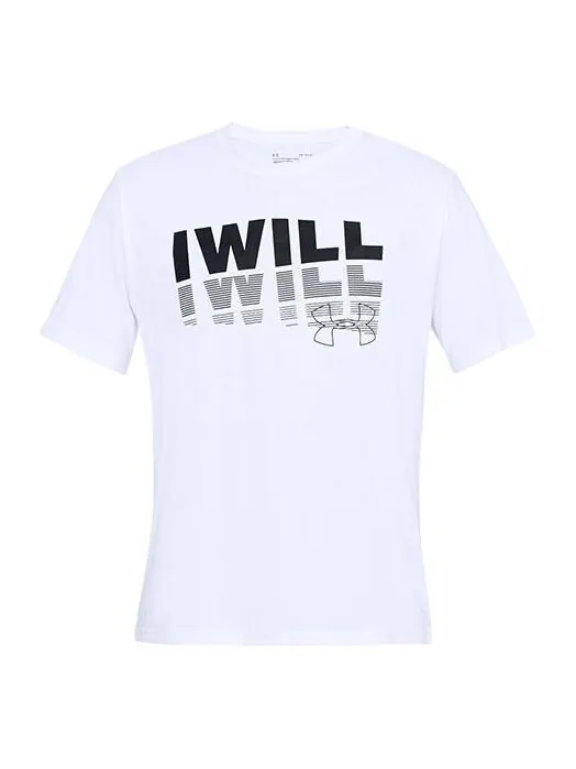 Футболка men's alphabet printing training sports short sleeve white Under Armour — изображение 1 из 4, белый