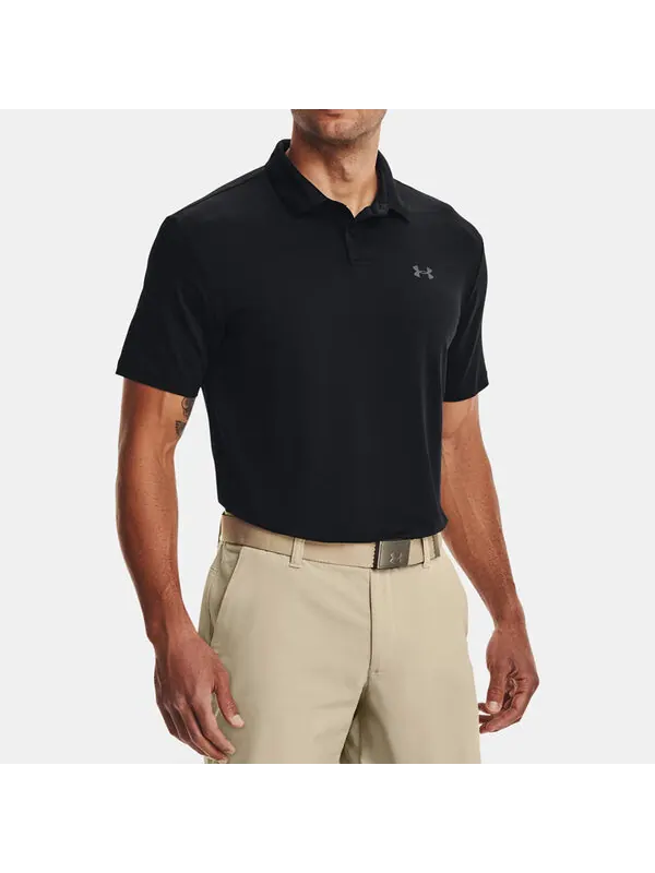 Футболка men's performance polo 2.0 golf sports breathable short sleeve polo shirt black Under Armour — изображение 3 из 4