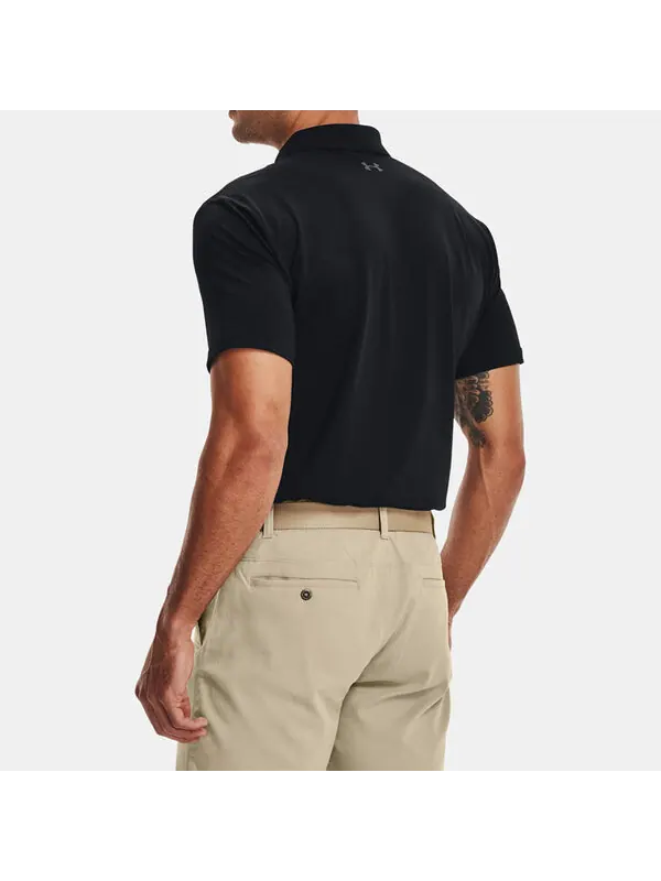 Футболка men's performance polo 2.0 golf sports breathable short sleeve polo shirt black Under Armour — изображение 4 из 4