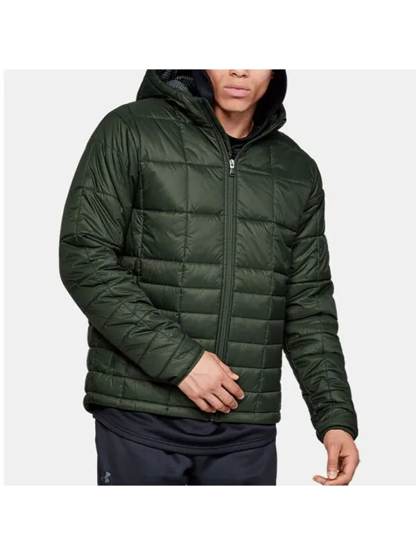 Куртка men's sports hooded jacket dark green Under Armour — изображение 3 из 4, темный зеленый