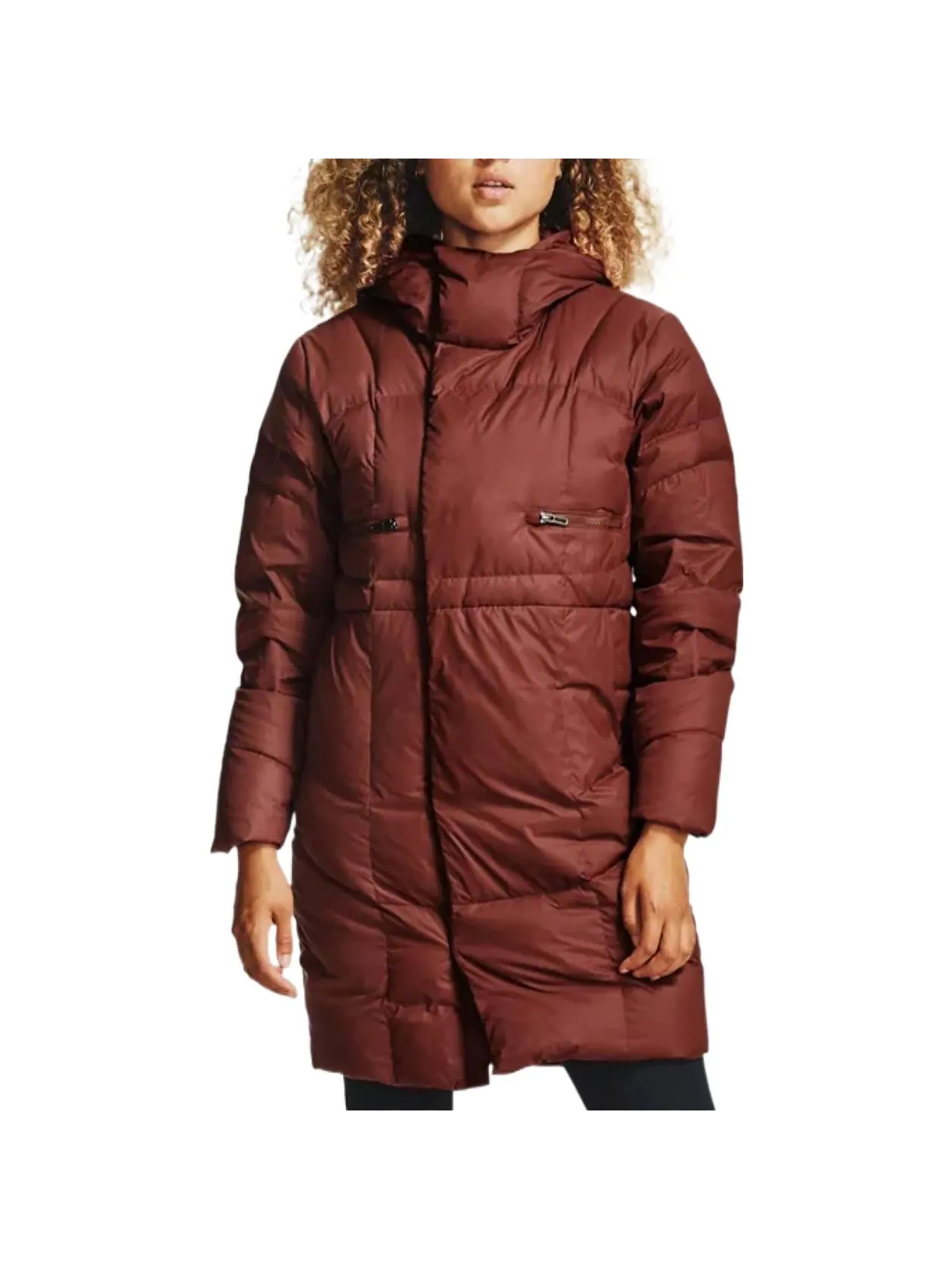 Куртка (WMNS) Under Armour Long Down Parka 'Copper' — изображение 3 из 4, медь