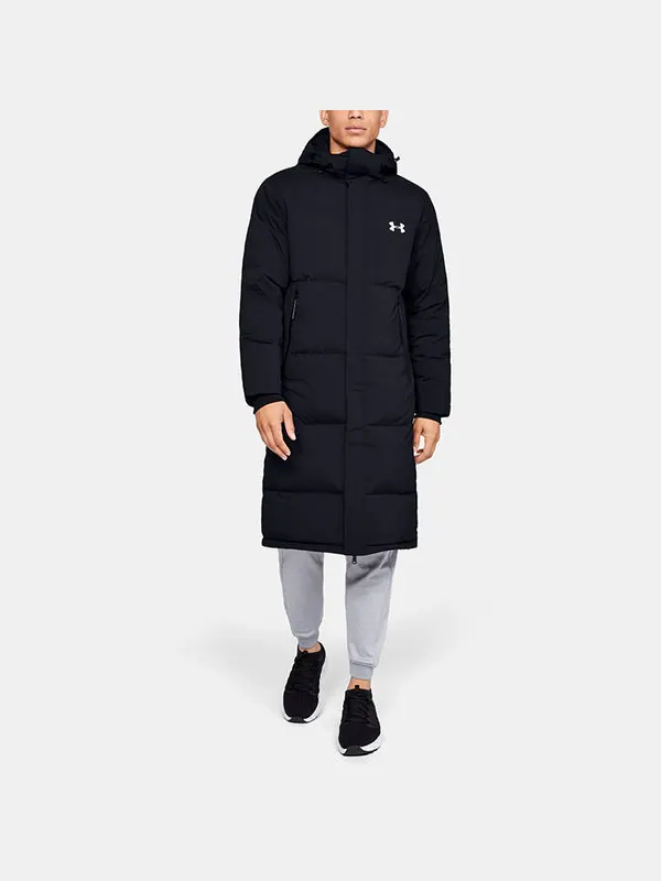Куртка long down bench coat 'black' Under Armour — изображение 3 из 4, черный