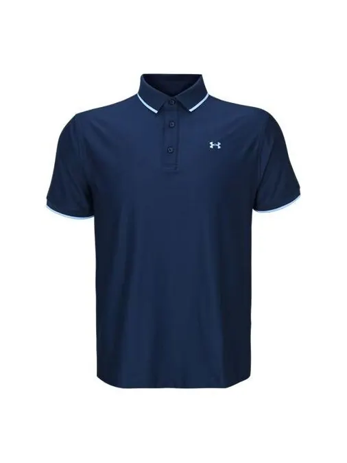 Рубашка поло playoff pique polo shirt 'college navy' Under Armour — изображение 1 из 2, темно-синий