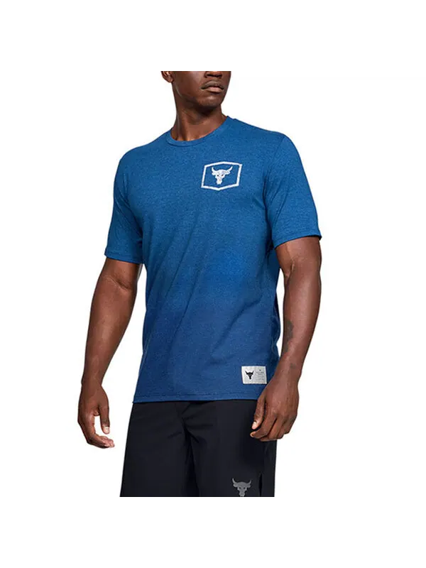 Футболка men's ua rock sports training short sleeve blue Under Armour — изображение 3 из 4, синий